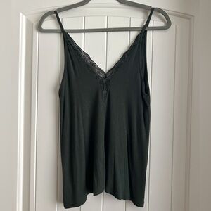 American Eagle soft & sexy lacy green tank